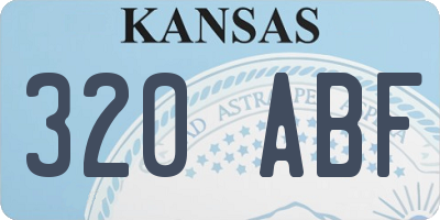 KS license plate 320ABF