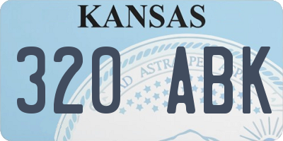 KS license plate 320ABK