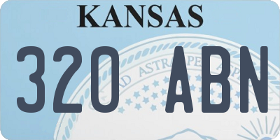 KS license plate 320ABN