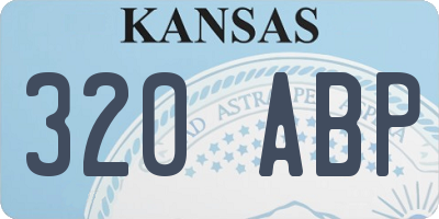KS license plate 320ABP