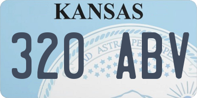KS license plate 320ABV