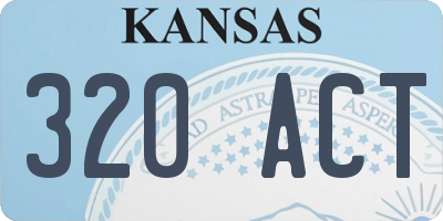 KS license plate 320ACT