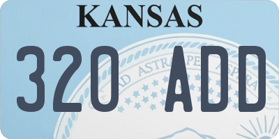 KS license plate 320ADD