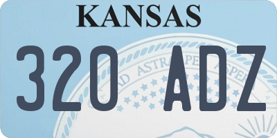 KS license plate 320ADZ