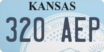 KS license plate 320AEP