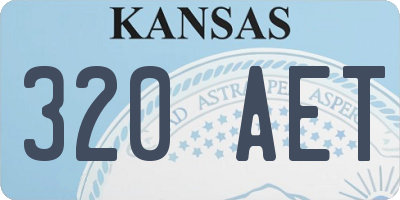 KS license plate 320AET