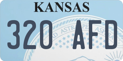 KS license plate 320AFD