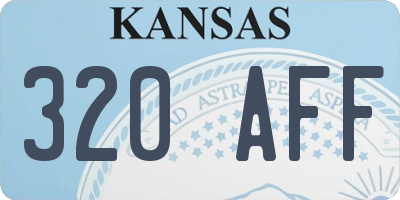 KS license plate 320AFF