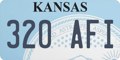 KS license plate 320AFI