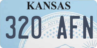 KS license plate 320AFN