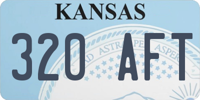 KS license plate 320AFT