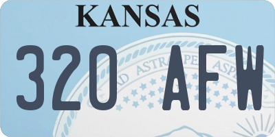 KS license plate 320AFW
