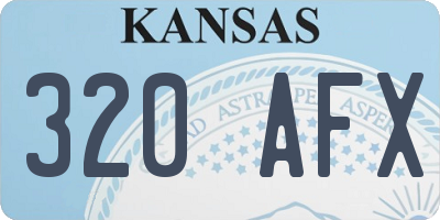 KS license plate 320AFX