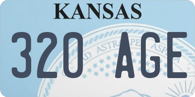 KS license plate 320AGE