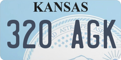 KS license plate 320AGK