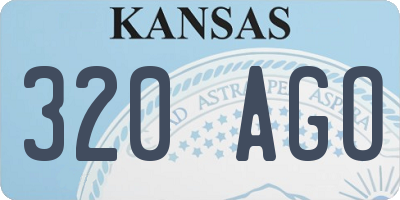 KS license plate 320AGO