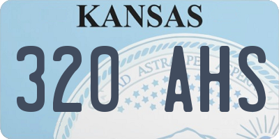 KS license plate 320AHS