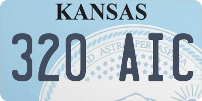 KS license plate 320AIC
