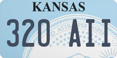 KS license plate 320AII