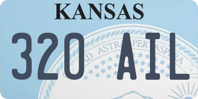 KS license plate 320AIL