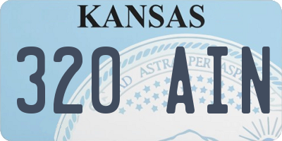 KS license plate 320AIN