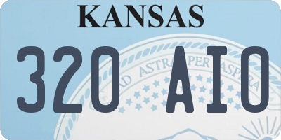 KS license plate 320AIO