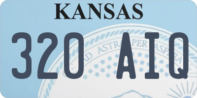 KS license plate 320AIQ