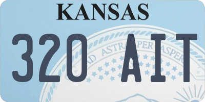 KS license plate 320AIT