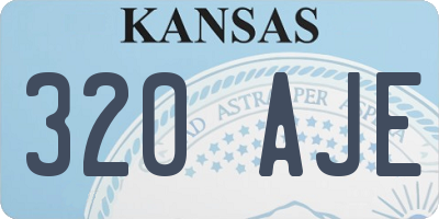 KS license plate 320AJE