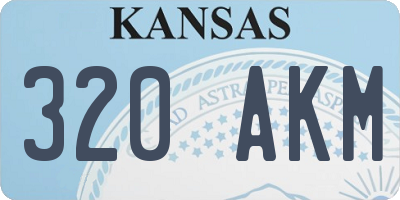 KS license plate 320AKM