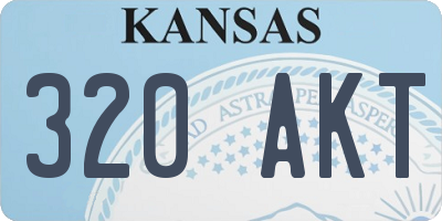 KS license plate 320AKT