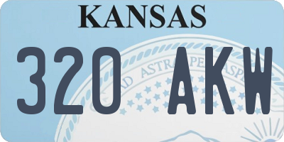 KS license plate 320AKW
