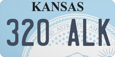 KS license plate 320ALK