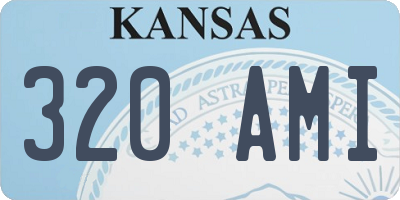 KS license plate 320AMI