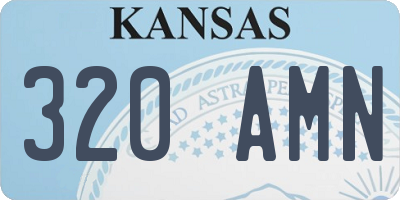 KS license plate 320AMN