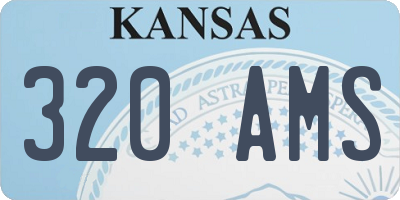 KS license plate 320AMS