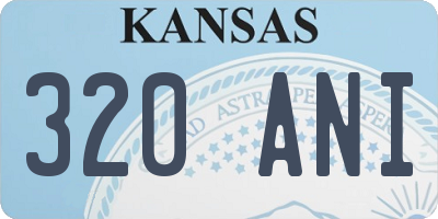 KS license plate 320ANI