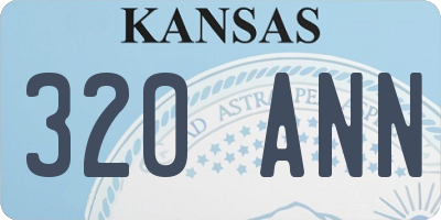 KS license plate 320ANN