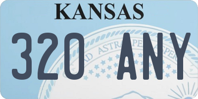 KS license plate 320ANY