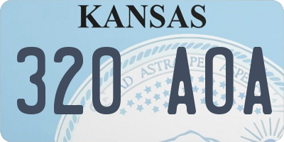 KS license plate 320AOA