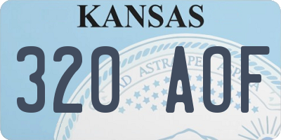 KS license plate 320AOF