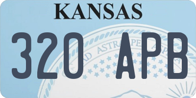 KS license plate 320APB