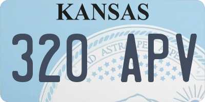 KS license plate 320APV