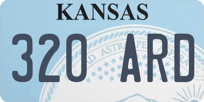 KS license plate 320ARD