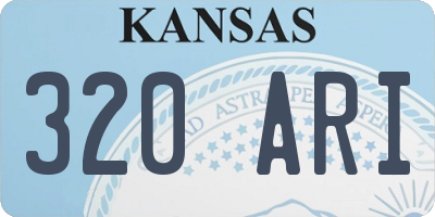KS license plate 320ARI