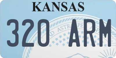 KS license plate 320ARM