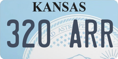 KS license plate 320ARR
