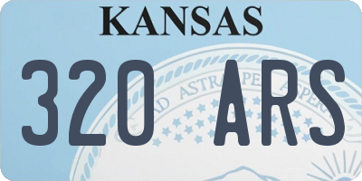 KS license plate 320ARS