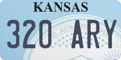 KS license plate 320ARY