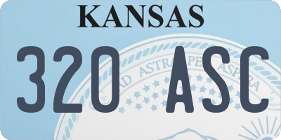 KS license plate 320ASC